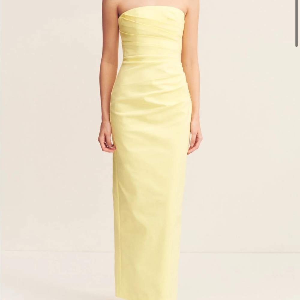 Lani Strapless Draped Maxi Dress - Lemonade